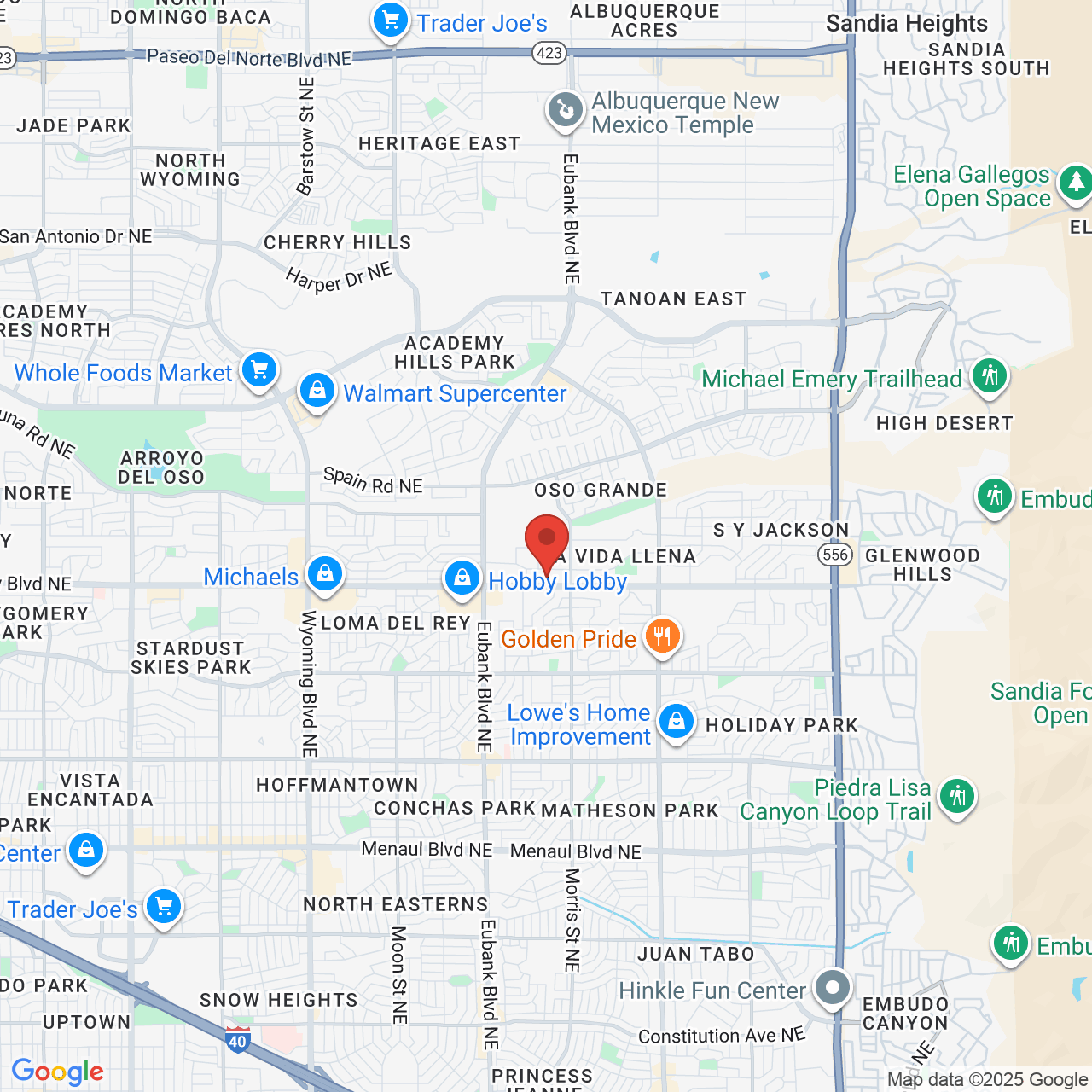 Google map image of our location in 10151 Montgomery NE Albuquerque, NM